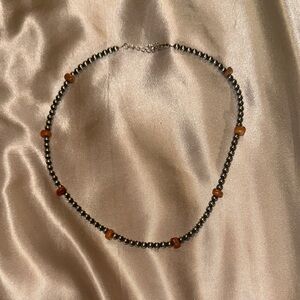Orange Spiny Navajo Pearl Necklace